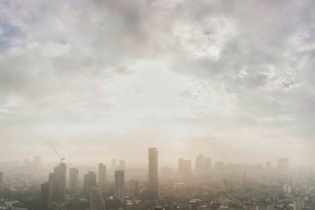Poluição de ar em cidade grande