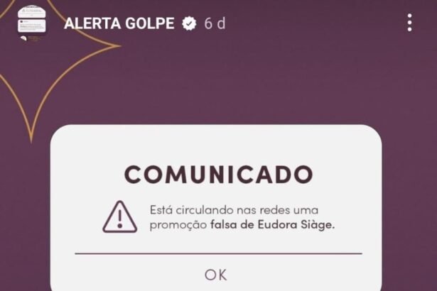 Eudora alerta sobre os golpes — Foto: Reprodução