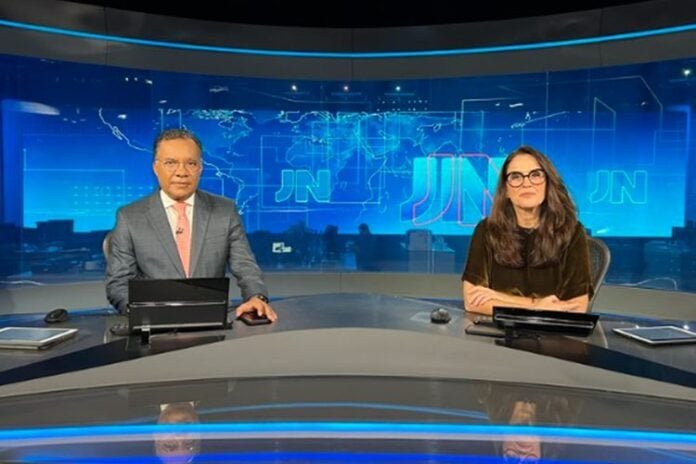 Heraldo Pereira e Ana Luiza Guimarães no Jornal Nacional