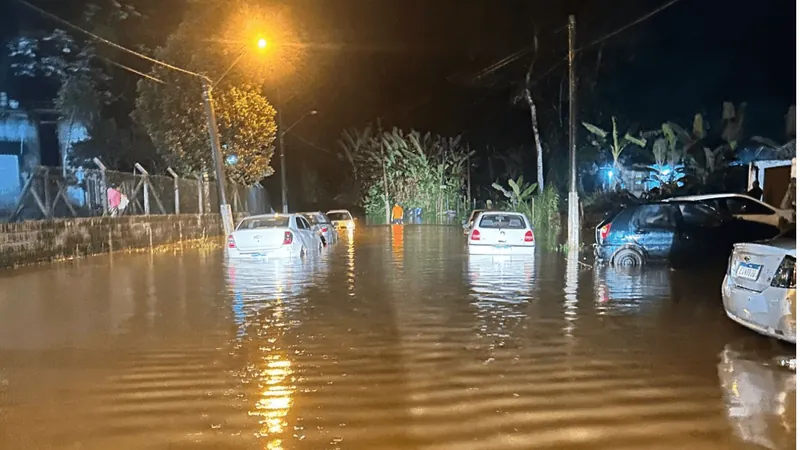 Fortes chuvas atingiram a cidade de Ubatuba