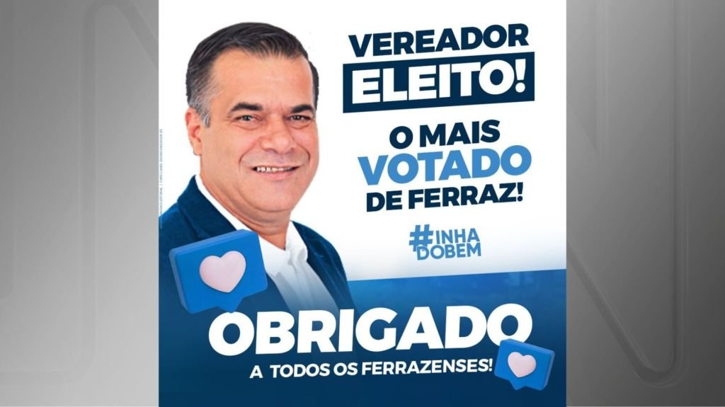 Flávio Batista de Souza, o Inha, foi o candidato mais votado a vereador de Ferraz de Vasconcelos em 2020