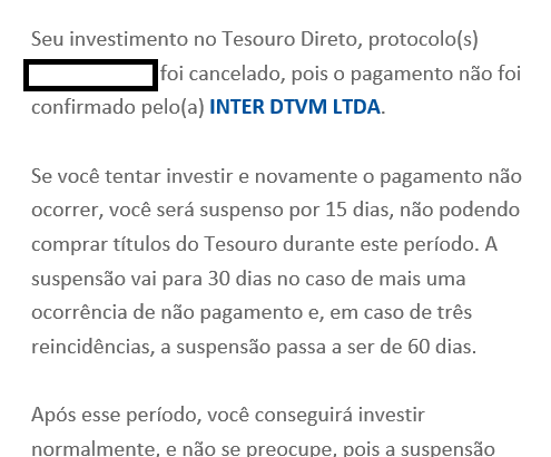 Clientes do Inter enfrentam problemas para investir no Tesouro Direto