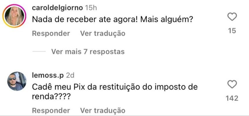 Clientes da Caixa Econômica Federal relatam problemas para receber restituição do IRPF 2024 — Foto: Reprodução/Instagram